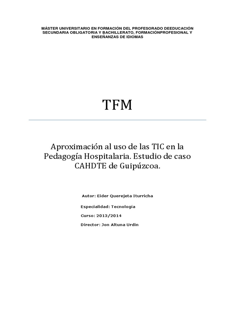Uso de Las TIC en La Pedagogia Hospitalaria | PDF | Inclusión ...