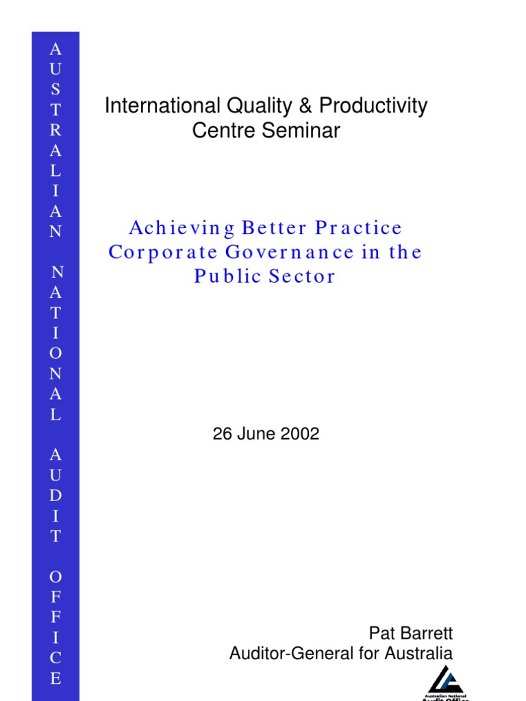 Achieving Better Practice Corporate Governance in the ...