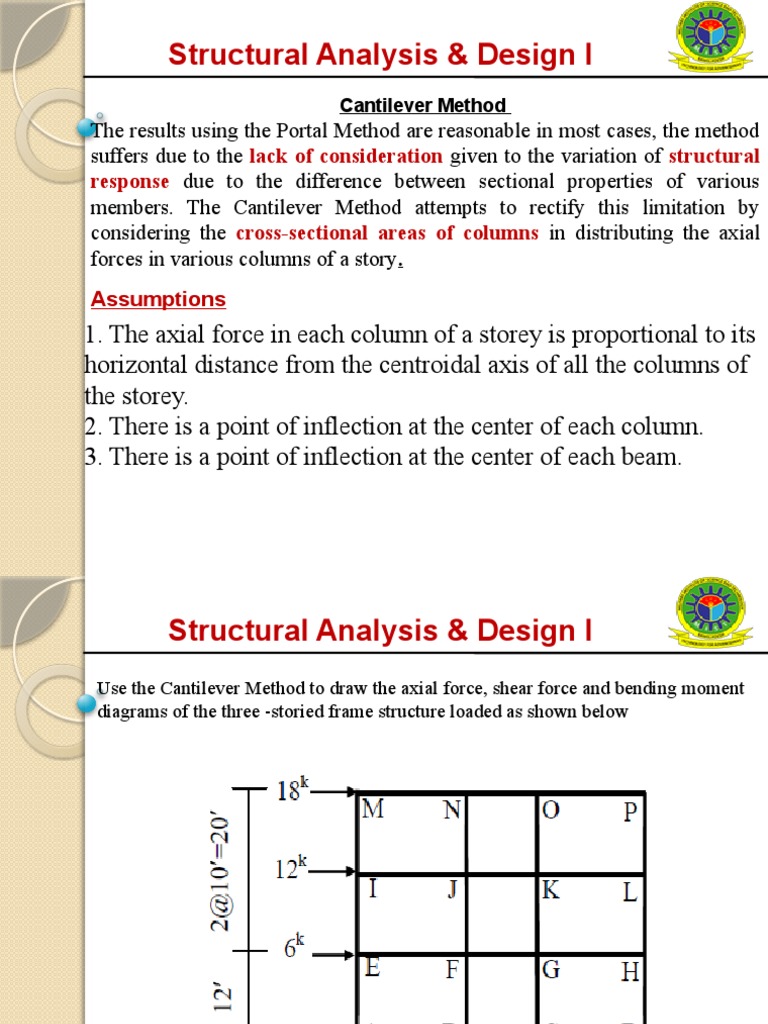 Cantilever Method in Structural Analysis | PDF | Bending | Structural ...