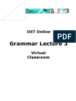 Grammar Course1 Lecture 3 Oet Writing Workbook
