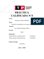 Práctica Calificada 5 - Sistema de Control Moderno