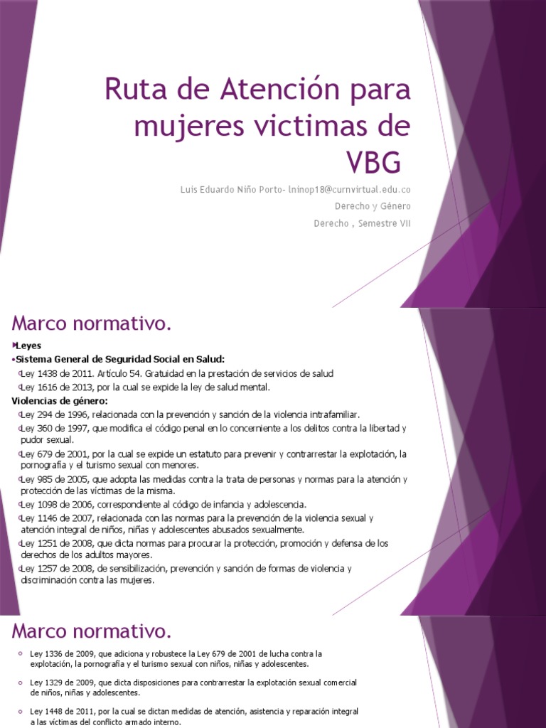 Ruta de Atención a Mujeres Víctimas VBG | PDF | La violencia contra las ...