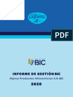 Informe de Gestión Bic: Alpina Productos Alimenticios S.A. BIC