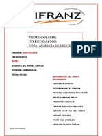 Protocolo de Investigacion: Tema: Ausencia de Dientes Por