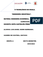 Instituto Tecnológico de Iguala. "Ingeniería Industrial". Materia: Ingeniería Económica