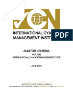 International Cyanide Management Code Auditor Criteria