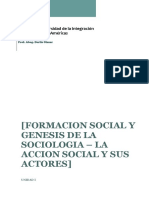 Formacion Social Y Genesis de La Sociologia - La Accion Social Y Sus Actores