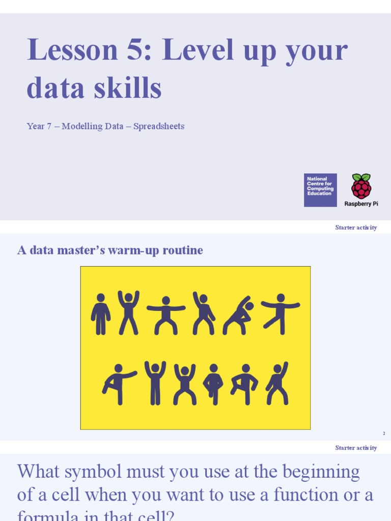 Lesson 5: Level Up Your Data Skills: Year 7 - Modelling Data ...