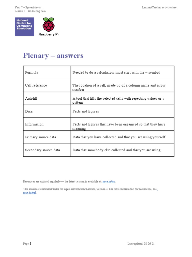 Plenary Answers Ncce Io/tcc Ncce Io/ogl PDF