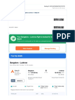 Your Bangalore - Lucknow Flight Is Booked For Travel On Mon, 06 March