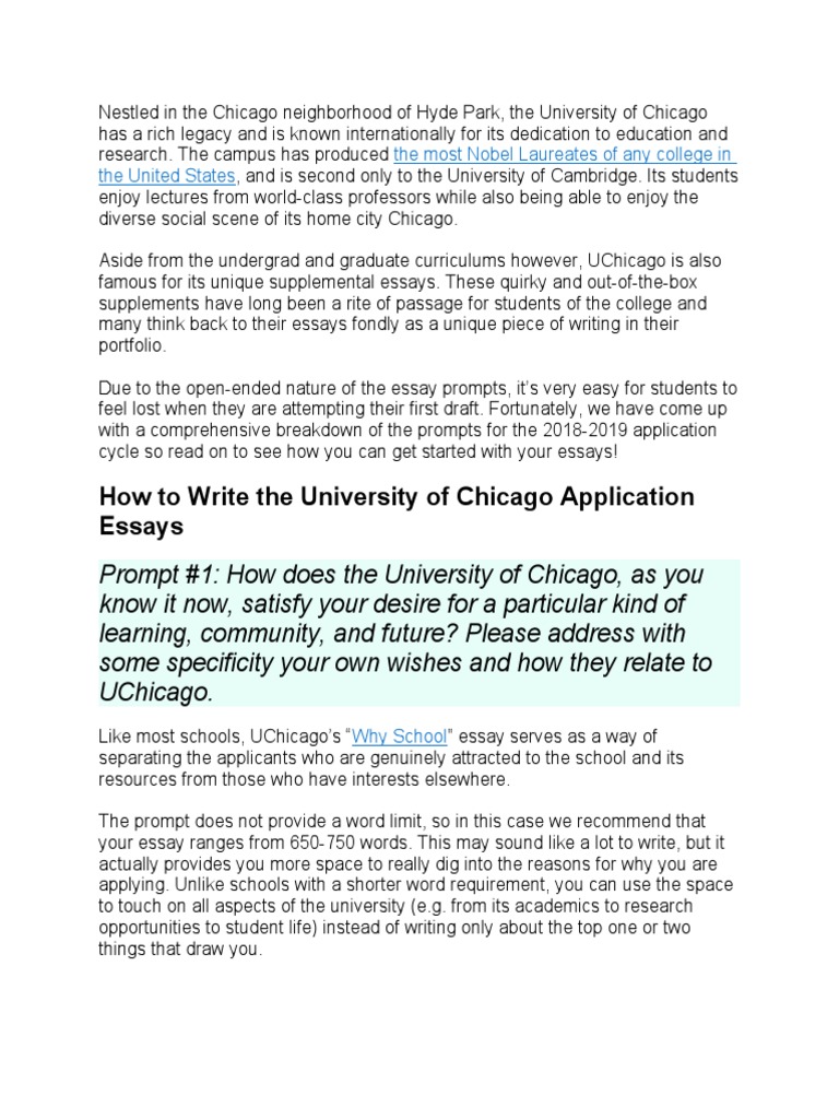 how to write university of chicago essays