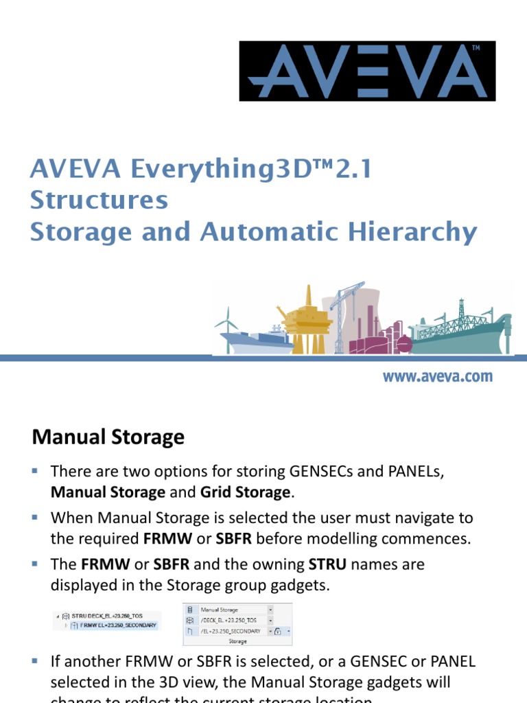 AVEVA E3D - 02 MVC - Structures - 7. Storage and Automatic Hierarchy | PDF