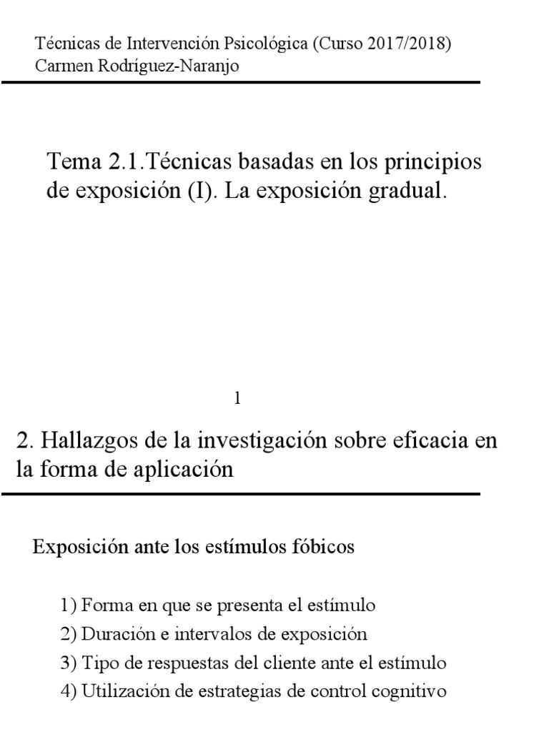Exposición Gradual en Psicología | PDF