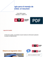 Estrategia para El Manejo de Fuentes: El Resumen: Ciclo 2022-Verano Semana 3 - Sesión 2-A