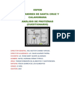 Esfem Mcal. Andres de Santa Cruz Y Calahumana Análisis de Proteínas (Cuestionario)