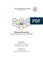 Assignment For Paper Code 32341202: University of Delhi