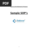 Sample SOP's: How To Write Statement of Purpose