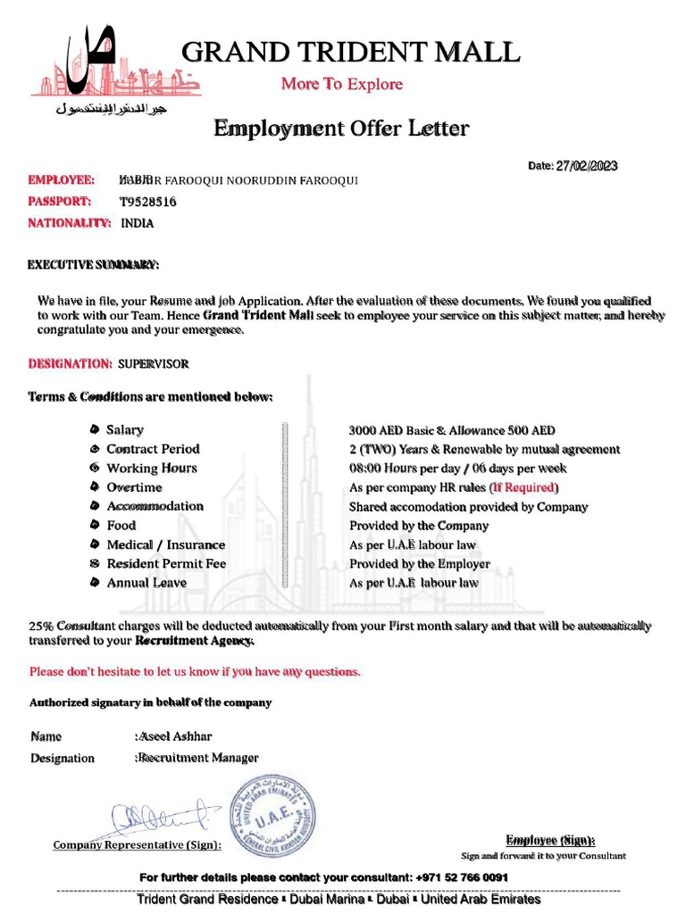 Zubair Farooqui Pdf Employment United Arab Emirates