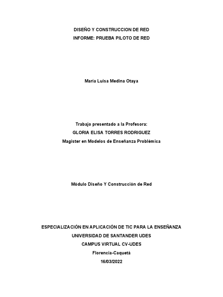 Prueba Piloto de Red | PDF | Enseñando | Aprendizaje