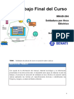 Soldadura SMAW placas acero posición cabeza