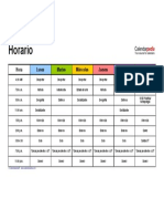 Horario semanal de clases y actividades