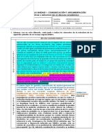 Evaluación de La Unidad I - Comunicación Y Argumentación Características y Estructura de Un Discurso Académico