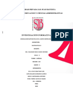 Investigación Formativa: Universidad Privada San Juan Bautista Facultad de Comucacion Y Ciencias Administrativas