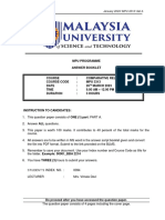 Confidential: Mpu Programme Answer Booklet