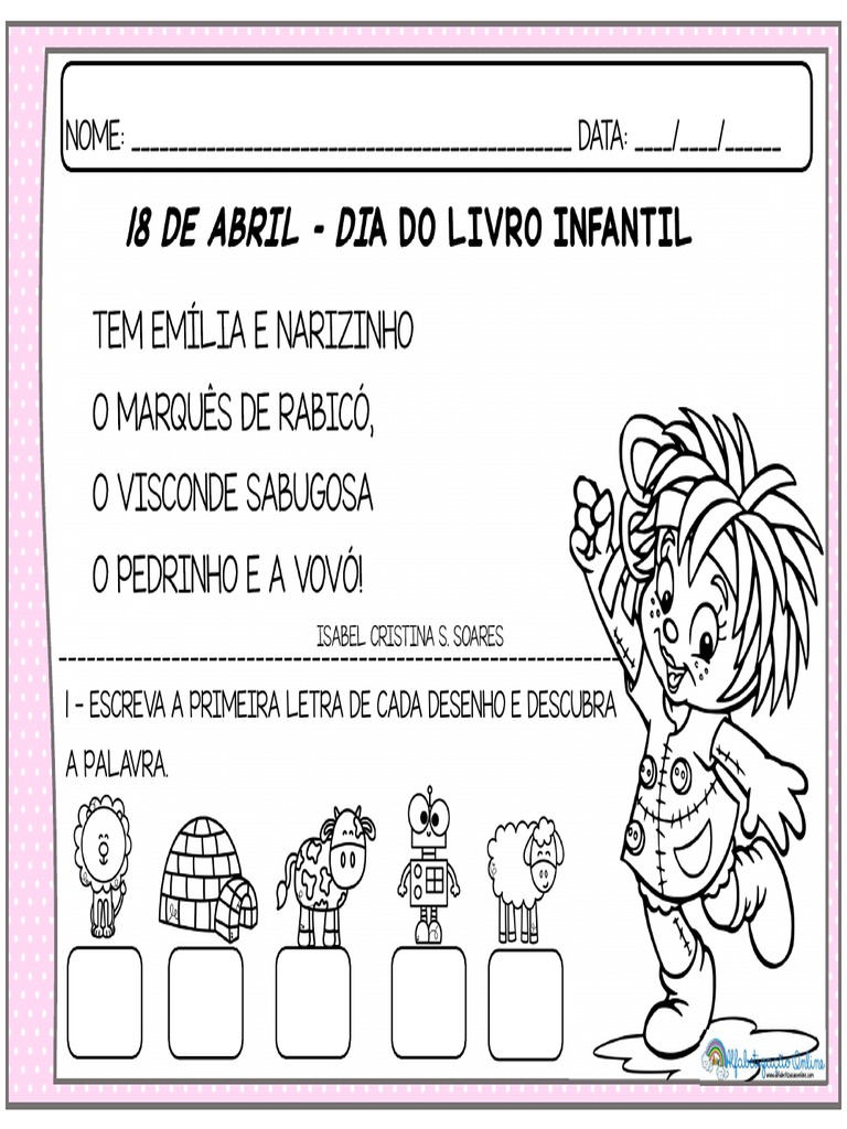 Atividades Sobre o Dia Do Livro Infantil | PDF