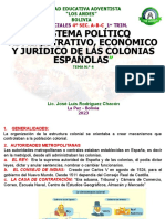 Sistema Político Administrativo, Económico Y Jurídico de Las Colonias Españolas