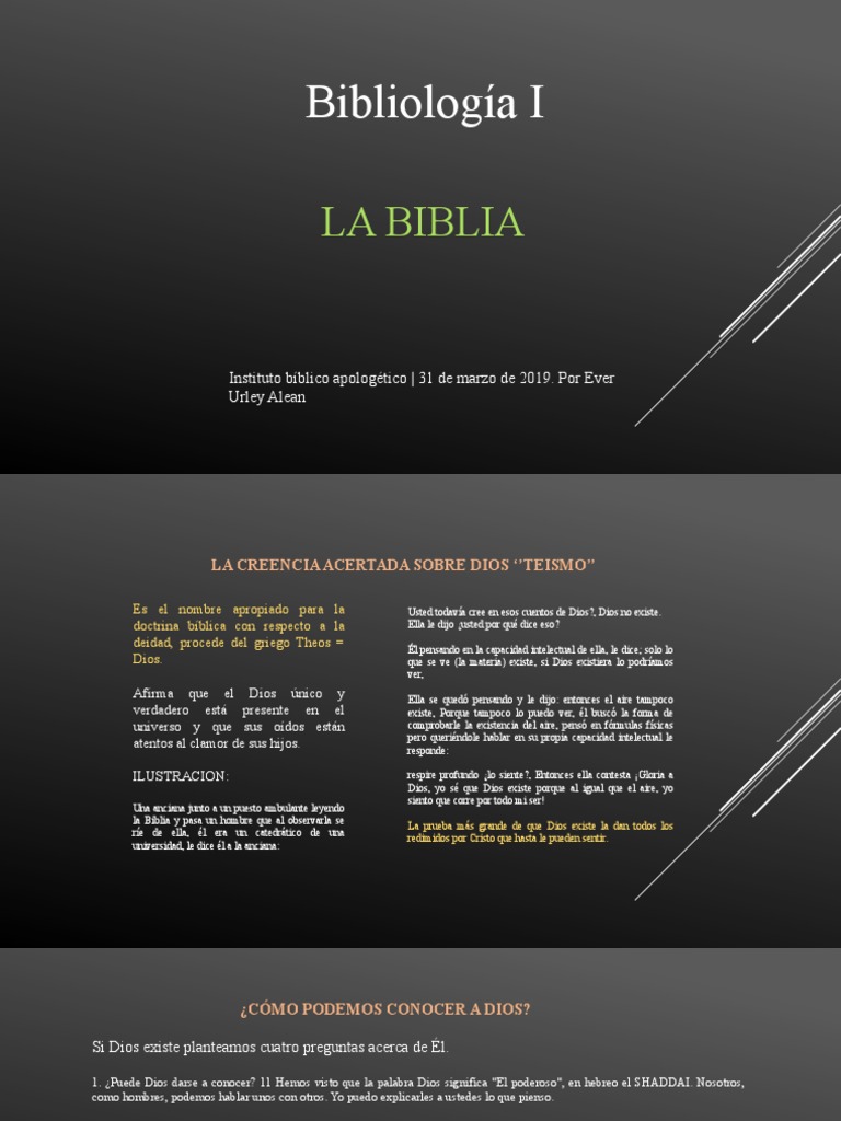 La Biblia: Revelación y Conocimiento de Dios | PDF | espíritu Santo ...