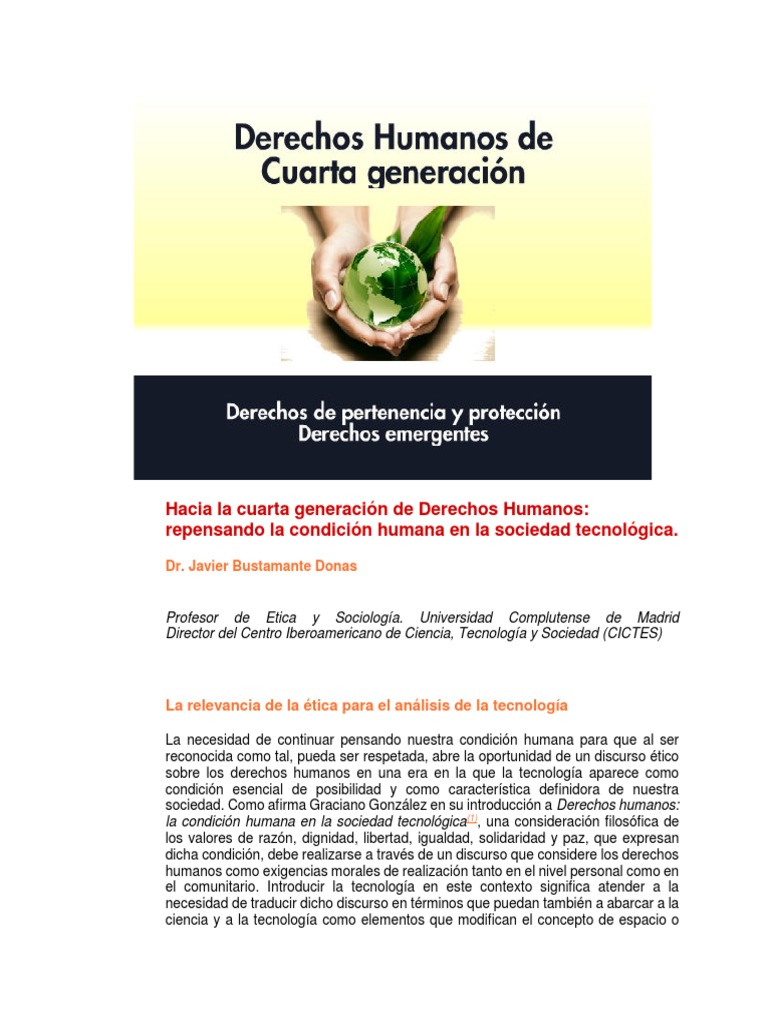 Cuarta Generación de Derechos Humanos | PDF | Libertad de expresión ...