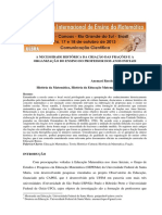 A Necessidade Histórica Da Criação Das Frações e A Organização Do Ensino Do Professor Dos Anos Iniciais