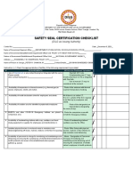 Safety Seal Certification Checklist: (DILG As Issuing Authority)