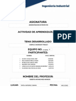 Asignatura: Actividad de Aprendizaje. No