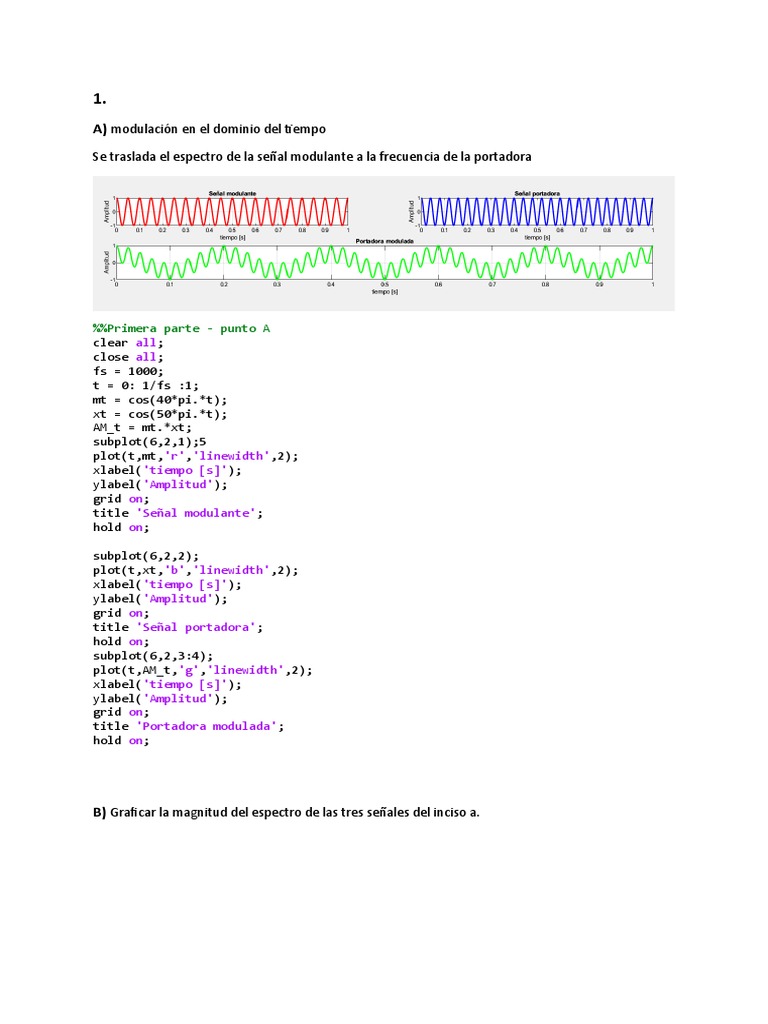 Modulación y Espectros de Señales en MATLAB | PDF