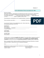 Annexe 1 Modèle de Lettre de Déclaration D'une Association Loi 1901