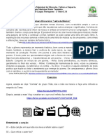 TÓPICOS DE LÍNGUA PORTUGUESA GÊNERO DISCURSIVO LETRA DE MÚSICA - 2 Série