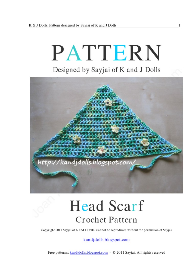 Head Scarf Crochet Pattern | PDF | Crochet | Yarn