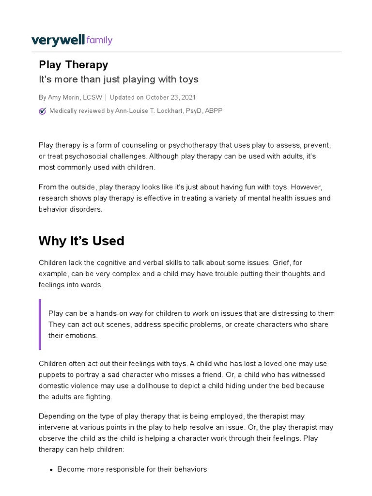 What Is Play Therapy 4175560 PDF Play Therapy Psychotherapy