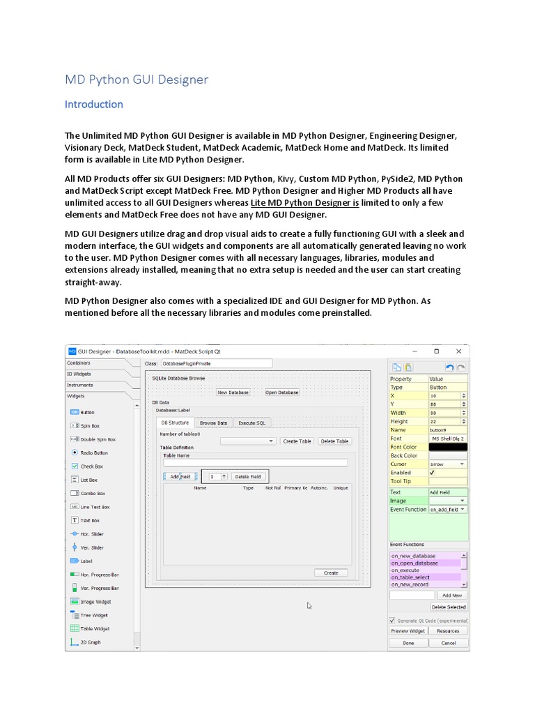MD Python GUI Designer | PDF | Graphical User Interfaces | Button ...