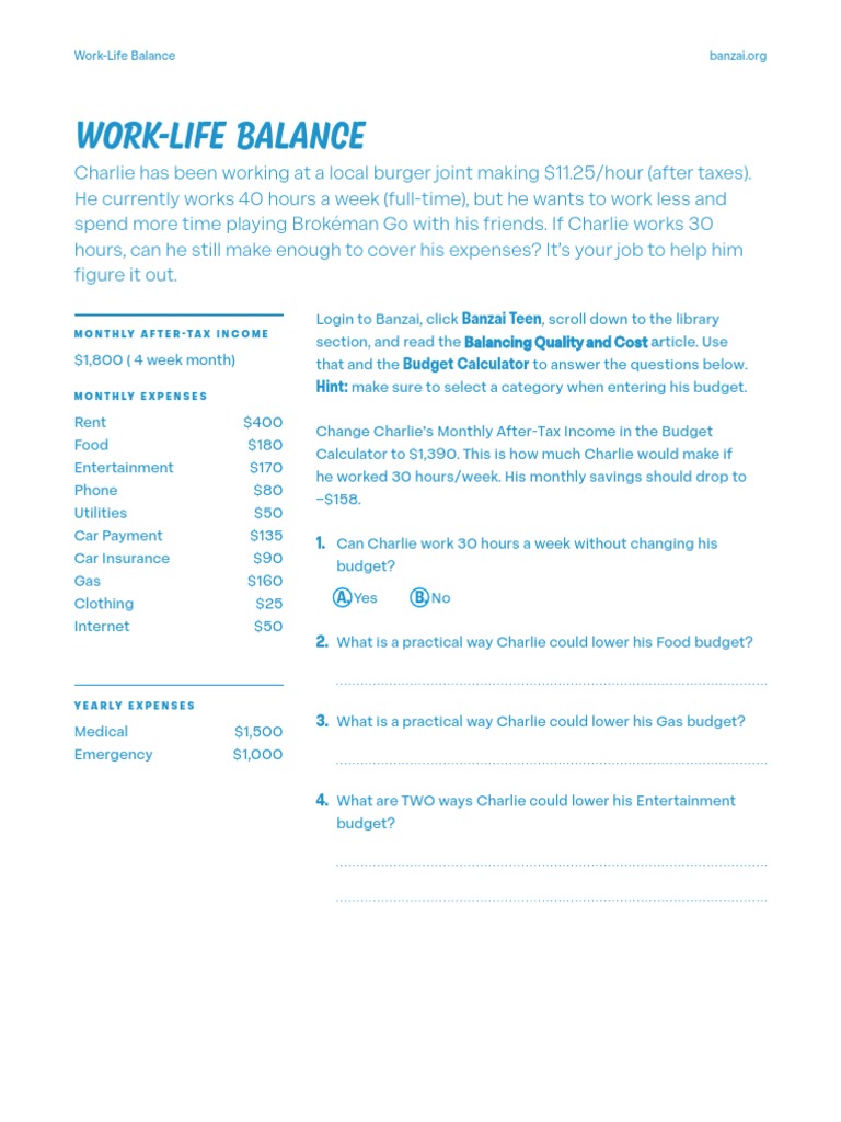 Work-Life Balance Budgeting Guide | PDF | Budget | Government Finances