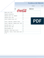 Planilla de Precios COCACOLA 2023