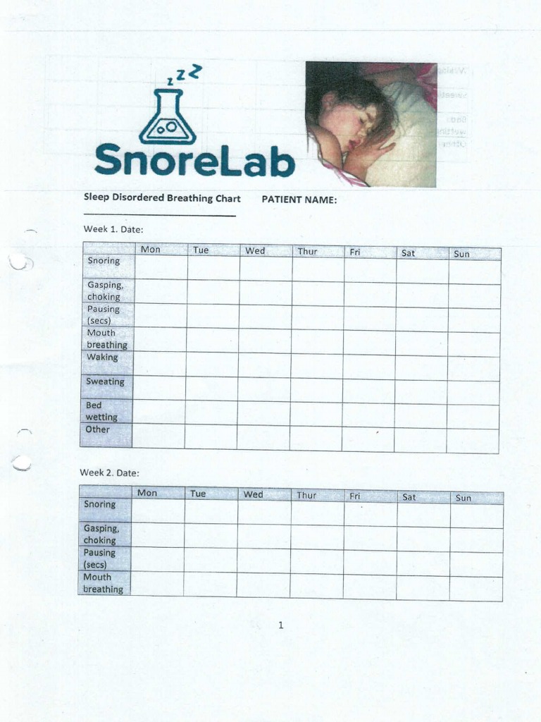 SnoreLab Sleep Disorder Breathing Chart Example PDF