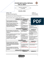 Institución Educativa Privada "De La Cruz": Grammar and Vocabulary