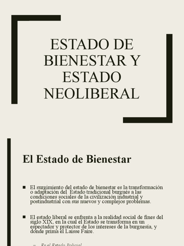 Estado de Bienestar y Neoliberalismo | PDF | Capitalismo | Neoliberalismo