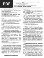 Current Issues in the Teaching of Grammar