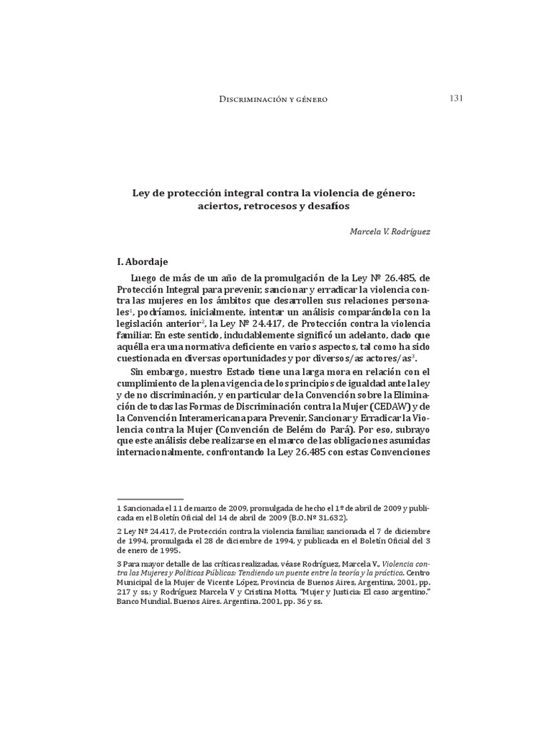 Análisis de la Ley 26.485 y su Impacto | PDF | La violencia contra las ...