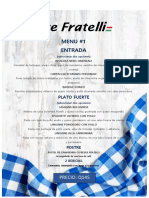 Menu Tre Fratelli - Almuerzo Cena