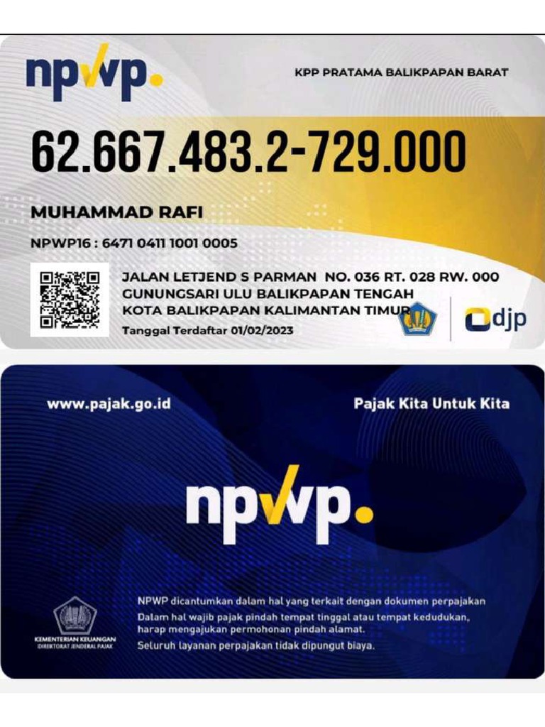 NPWP Rafi | PDF